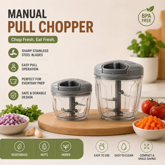 Manual Chopper / Speedy Chopper / Hand Chopper / Manual Chopper / Hand Cutter / Food Processor / 900ML with 5 Blades / 500ML with 3 Blades