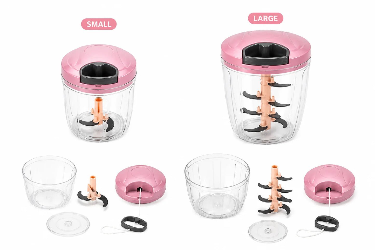 Manual Chopper / Speedy Chopper / Hand Chopper / Manual Chopper / Hand Cutter / Food Processor / 900ML with 5 Blades / 500ML with 3 Blades